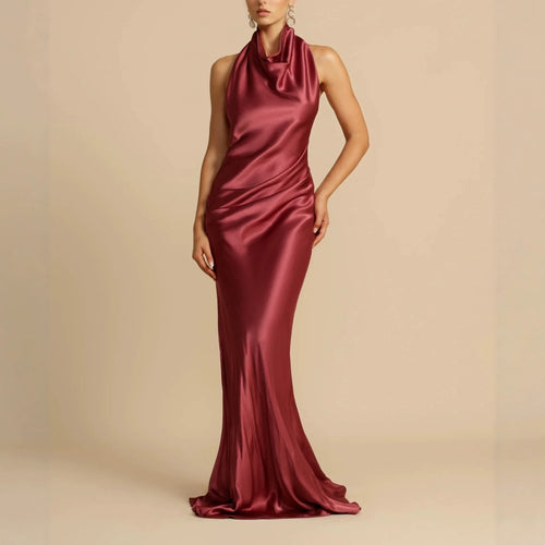Damen Elegantes Longdress mit schimmerndem Halsbereich EB