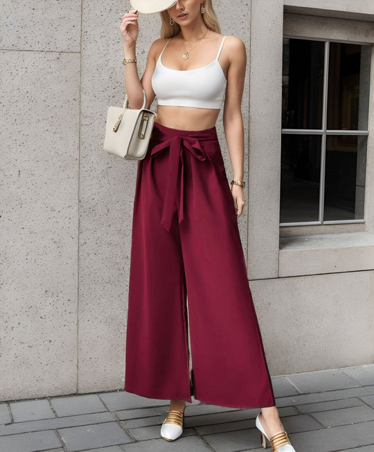 Damen Elegantes Cropped Top mit weitem Hosen-Set R&B