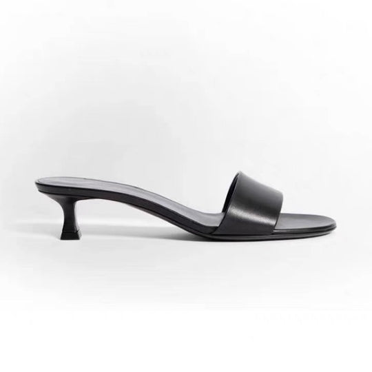 Damen elegante Slides mit breitem Satin-Riemen und komfortablem Fußbett EB
