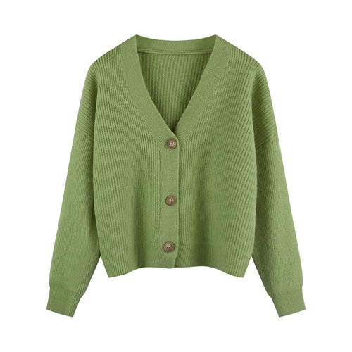Damen Strickjacke mit V-Ausschnitt und hochwertigen Knopfdetails EB