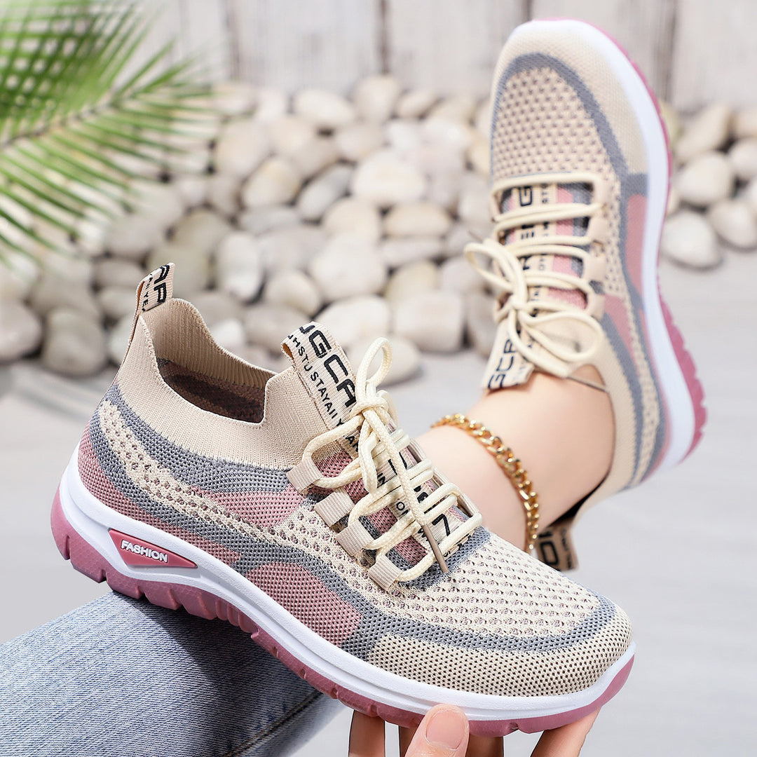 Damen Komfortable und atmungsaktive Sneakers mit elastischem Einstieg und flexibler Sohle EB