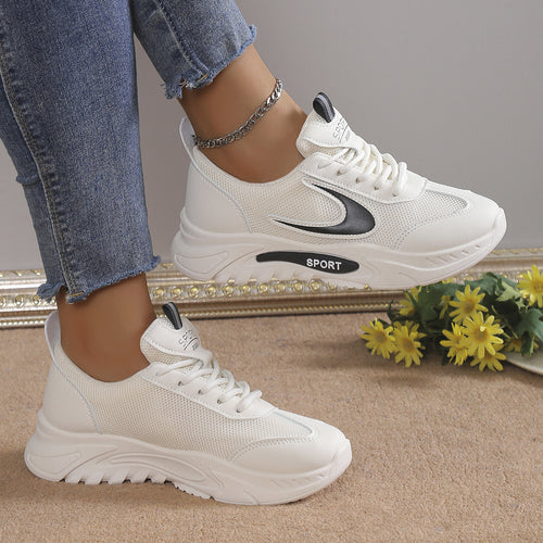 Damen Sportliche Sneakers mit atmungsaktiver Mesh-Oberfläche und stabiler Laufsohle EB