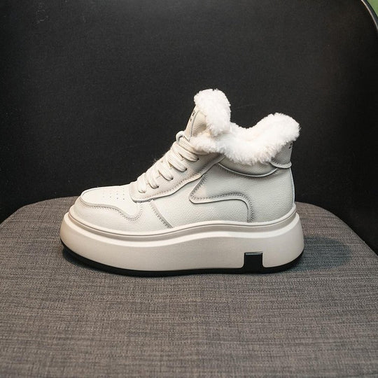 Damen High-Top Sneakers mit kuscheligem Fellrand und dämpfender Sohle EB