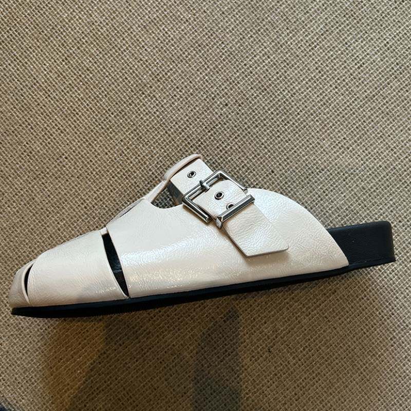 Damen elegante Pantoletten mit verstellbarem Schnallen-Design EB