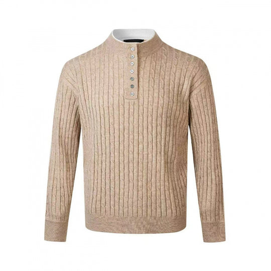 Herren Feinstrickpullover mit dekorativen Knopfdetails EB