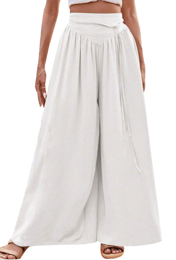 Damen Weite Palazzo-Hose mit elastischem Bund und stylischem Kordelzug EB