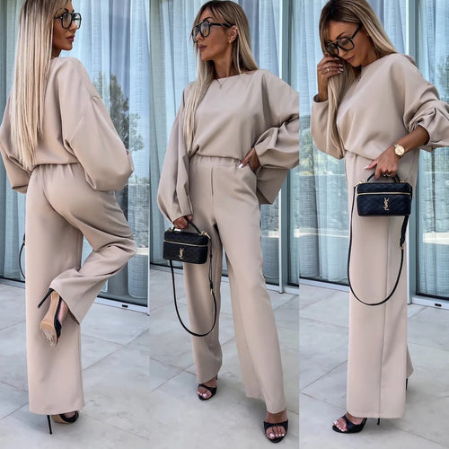 Damen Elegantes und lässiges Lounge-Set mit weitem Schnitt EB