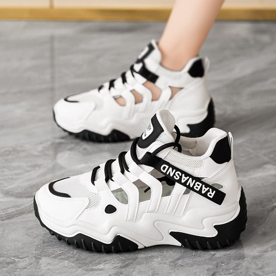 Damen Sportliche High-Top Sneakers mit atmungsaktiver Mesh-Oberfläche und stabiler Sohle EB