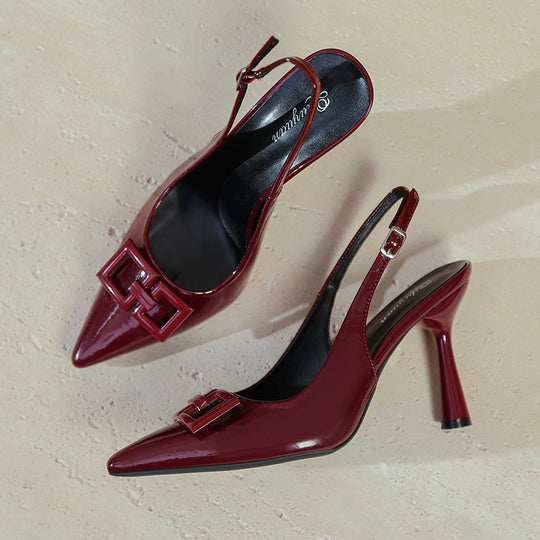 Damen Slingback-Pumps mit elegantem Verstellriemen und modischem Glanz EB