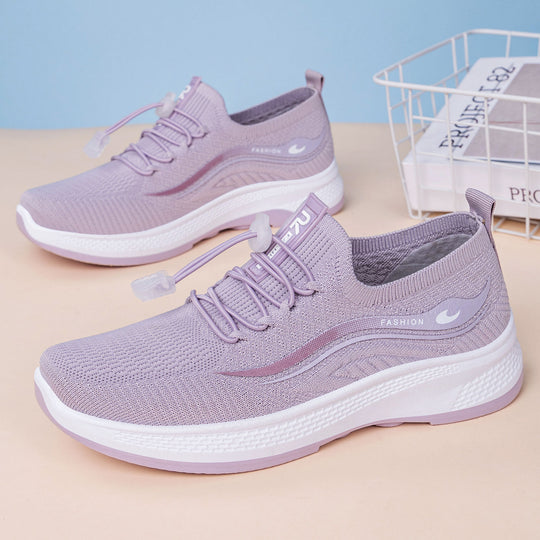 Damen Sportliche Freizeit-Sneaker mit elastischem Schnellschnürsystem und atmungsaktivem Obermaterial EB