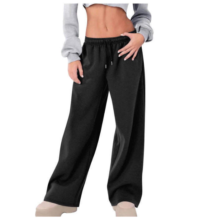 Damen nan weite High-Waist Relaxhose mit Kordelzug und verdeckten Seitentaschen EB