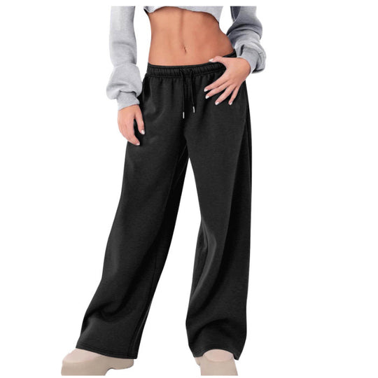 Damen nan weite High-Waist Relaxhose mit Kordelzug und verdeckten Seitentaschen EB