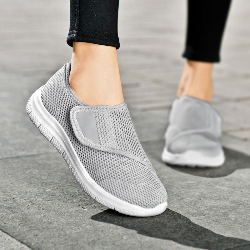 Damen bequeme und atmungsaktive Slip-On Sneakers mit elastischem Schnellverschluss EB
