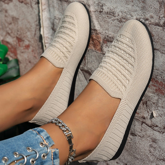 Damen komfortable Slipper mit innovativem Strickdesign EB