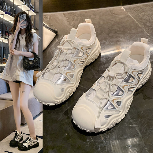 Damen Sportliche Sneaker mit atmungsaktiver Mesh-Oberfläche und rutschfester Sohle EB