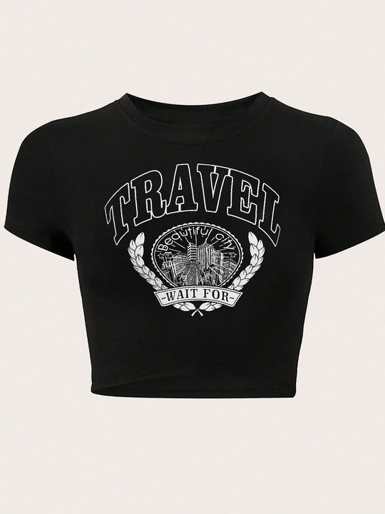 Damen T-Shirt mit funkelndem Discokugel-Motiv und zeitgemäßem Schleifendetail EB