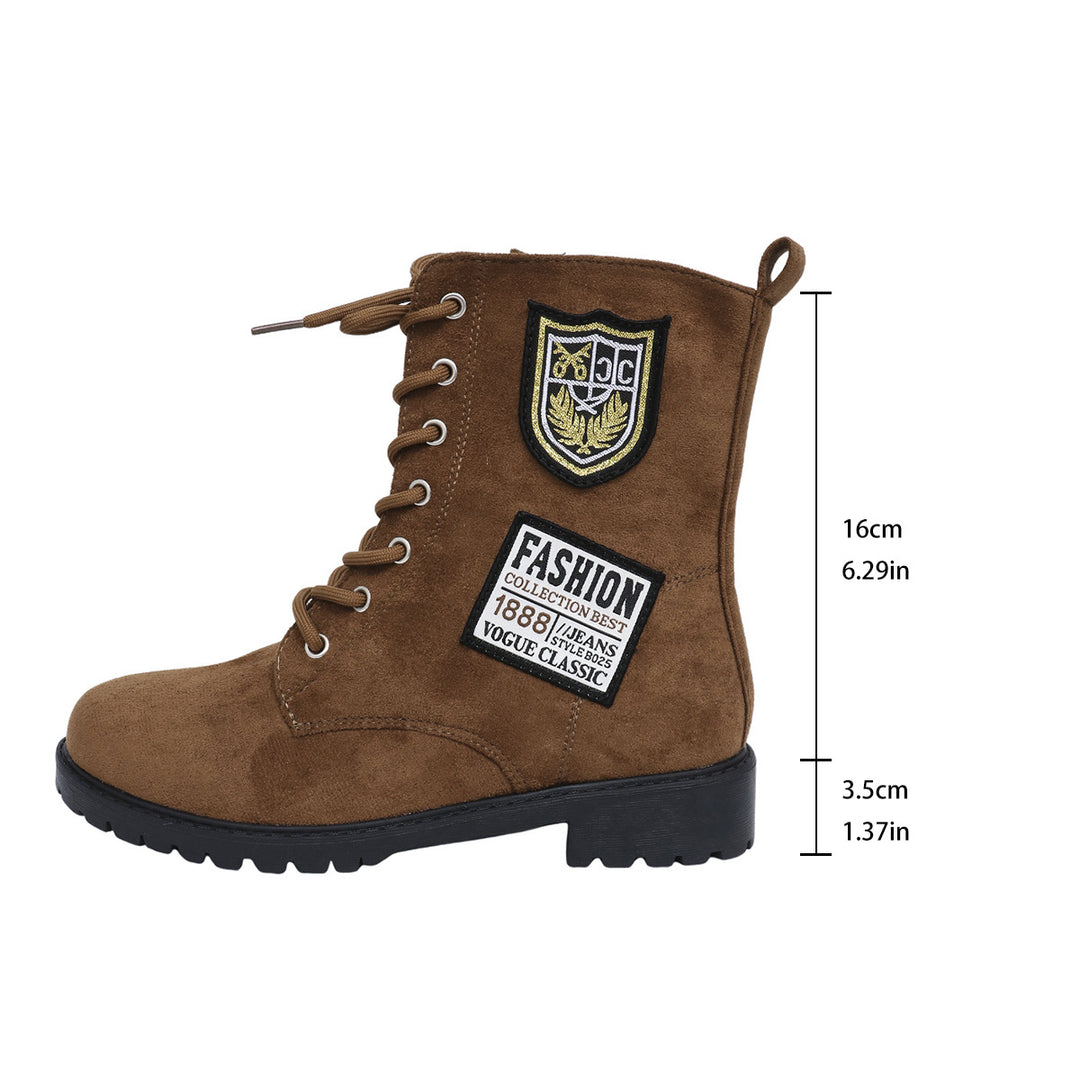 Damen Schnürstiefeletten mit modischem Patch-Design EB