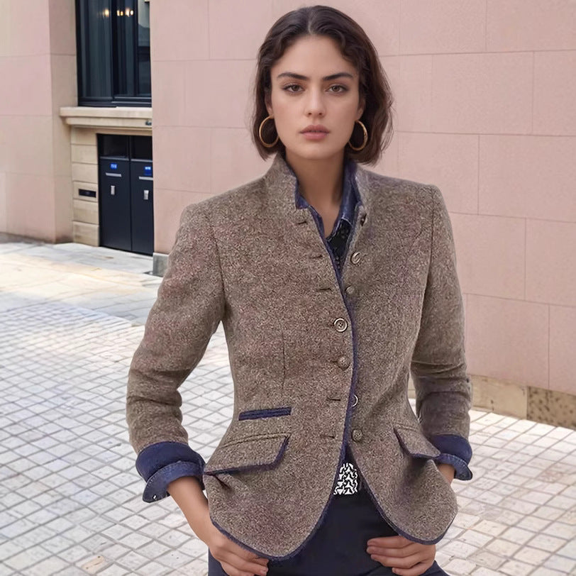 Damen Hochwertiger und eleganter Blazer mit Knopfdetails EB