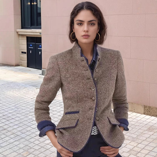 Damen Hochwertiger und eleganter Blazer mit Knopfdetails EB