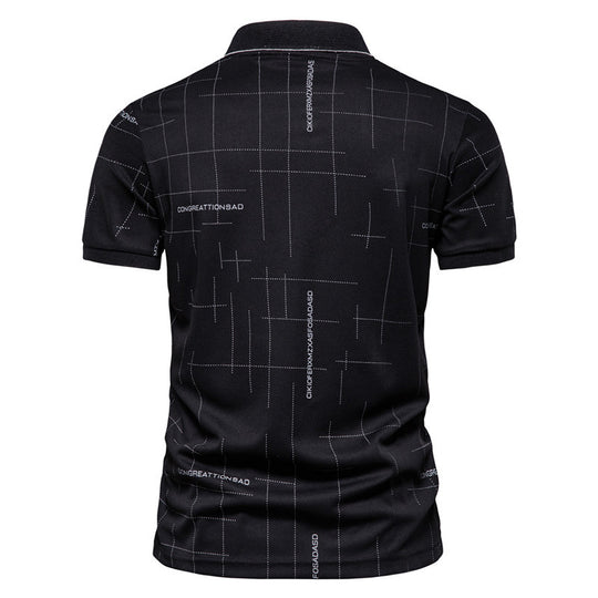 Herren Poloshirt mit modernem grafischen Druck und atmungsaktiver Funktion EB