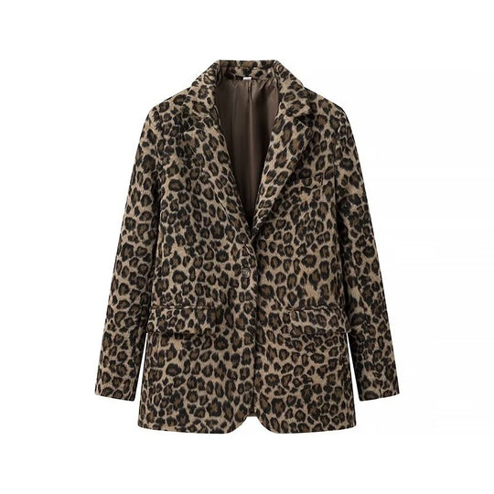 Damen elegante Leopardenblazerjacke EB
