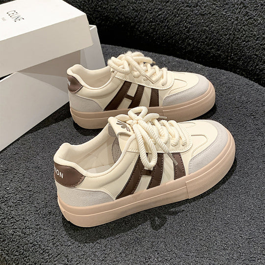 Damen sportliche Sneakers mit hochwertiger Leder- und Wildlederkombination EB