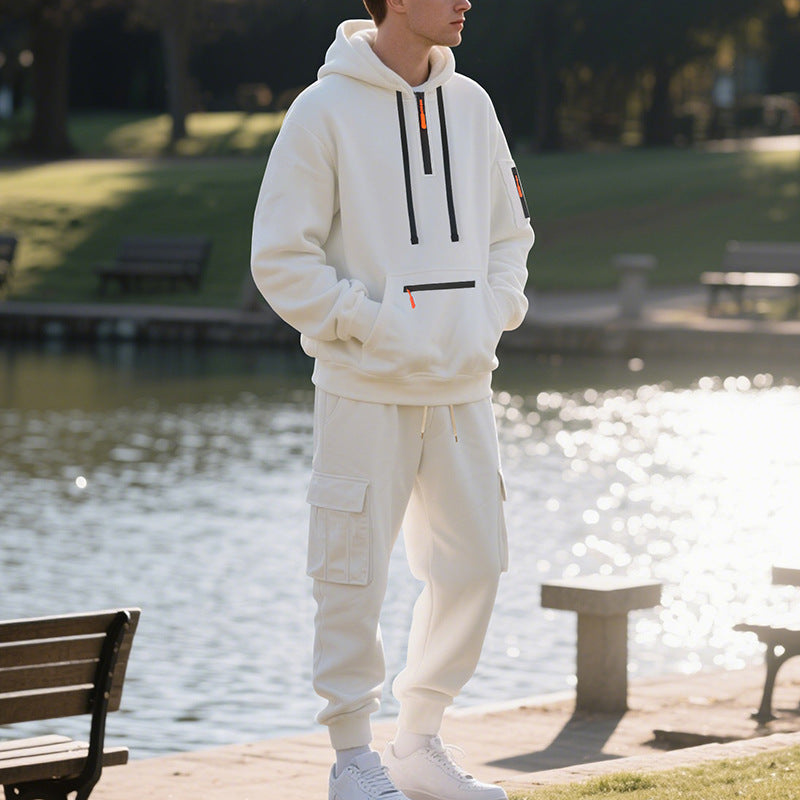 Herren sportliches Hoodie und Bundhose Set mit praktischen Taschen EB