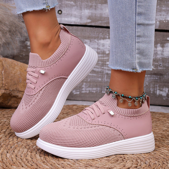 Damen komfortable Sneaker mit atmungsaktivem Obermaterial und flexiblem Fußbett EB