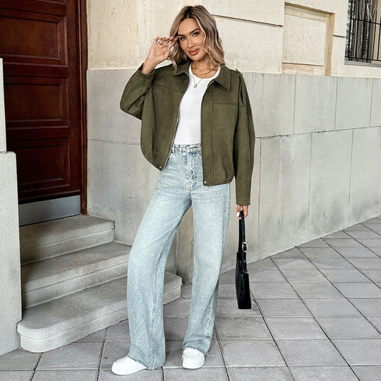 Damen Oversized Jacke mit lässigem Schnitt und robustem Material EB