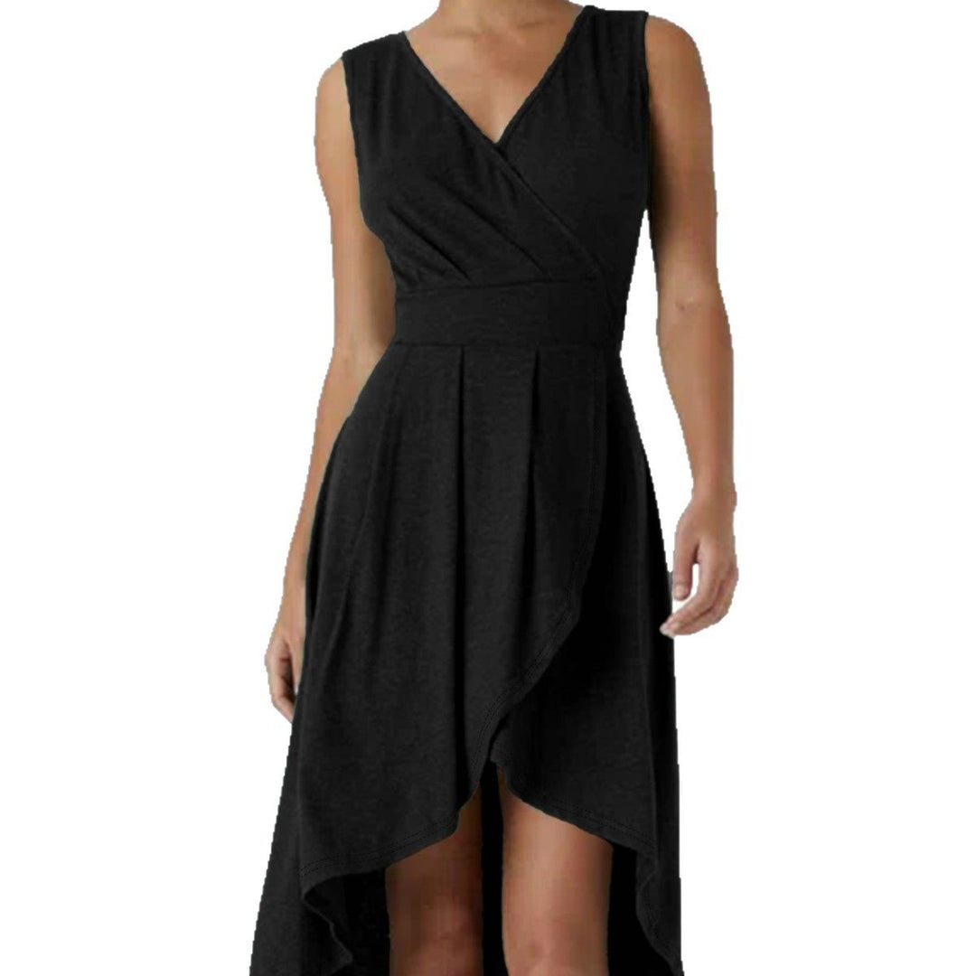 Damen Wickelkleid mit asymmetrischem Saum und elegantem Schnitt EB
