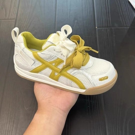 Damen Sportliche Atmungsaktive Sneakers mit einzigartigem Design und bequemen Schnürsenkeln EB