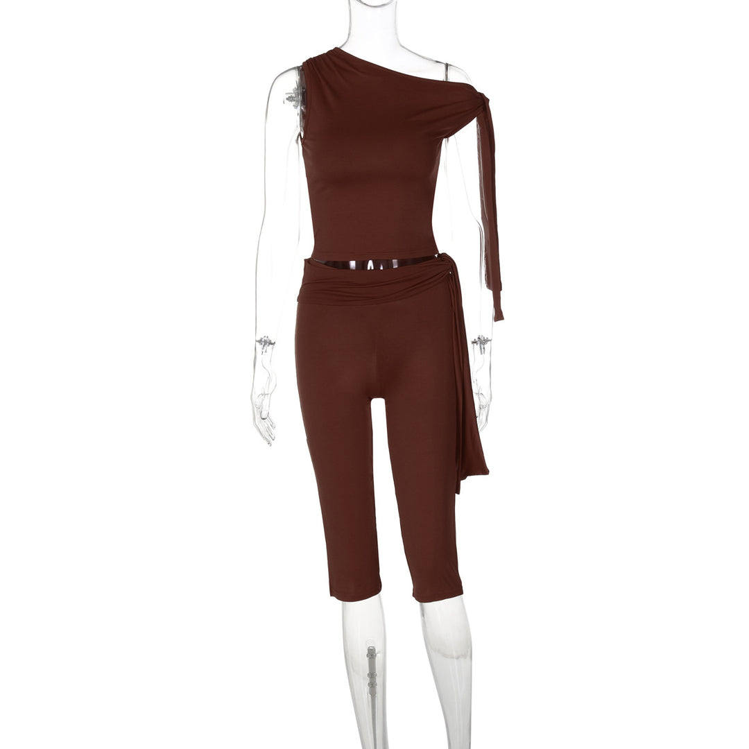 Damen Einseitiger Jumpsuit mit exklusiven Drapierungen EB