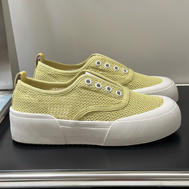 Damen Sportliche Sneakers mit atmungsaktivem Netzmaterial und modischem Plateau EB