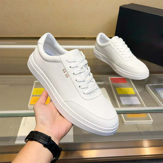 Damen modische Sneakers aus hochwertigem Leder mit komfortablem perforiertem Design EB