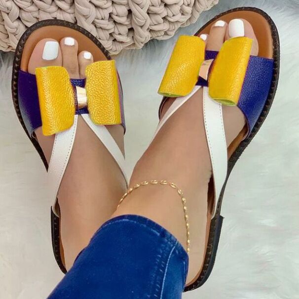 Damen Riemensandalen mit dekorativem Schleifendetail und flexiblem Fußbett EB