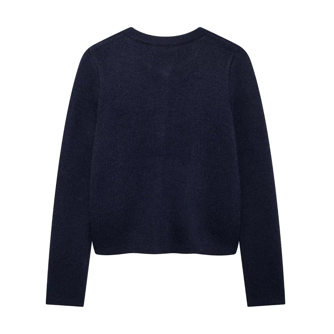 Damen Strickjacke mit schimmernden Knöpfen und Taschen EB