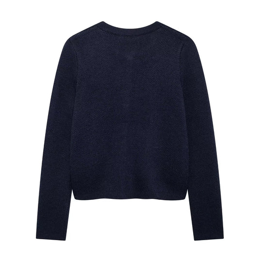 Damen Strickjacke mit schimmernden Knöpfen und Taschen EB