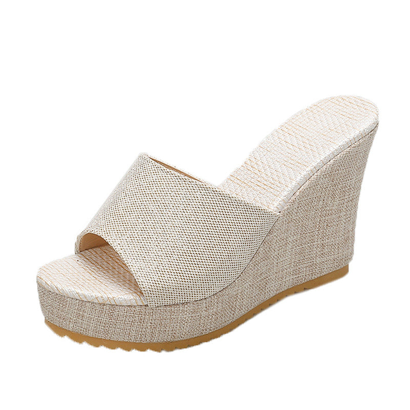 Damen Wedge-Pantoletten mit eleganter Glitzerapplikation EB