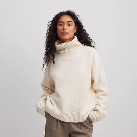 Damen feiner Rollkragenpullover aus weichem Strick EB