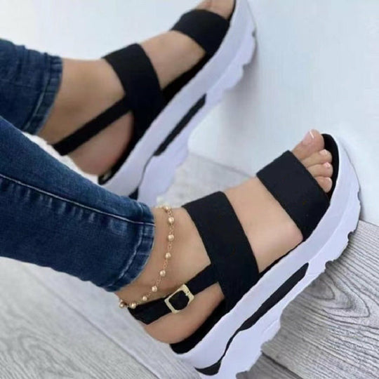 Damen modische Plattform-Sandalen mit verstellbaren Riemen EB