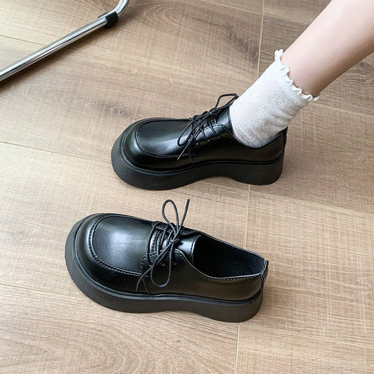 Damen bequeme Plateau-Schnürschuhe mit modischem Design EB