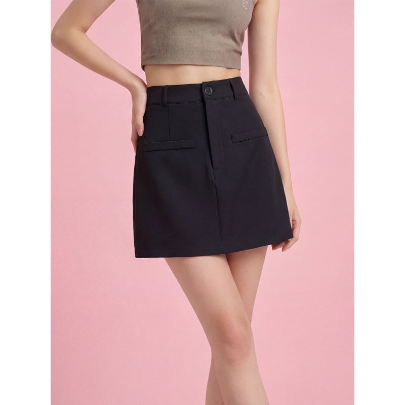 Damen Modischer Minirock mit eleganter Schnittführung und praktischen Taschen EB