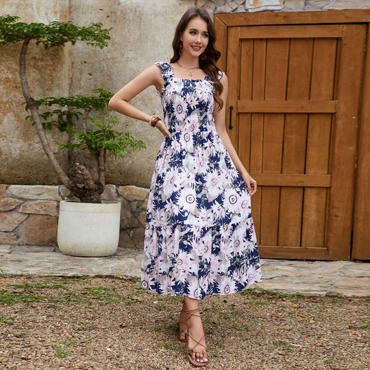 Damen Maxikleid mit floralen Mustern EB