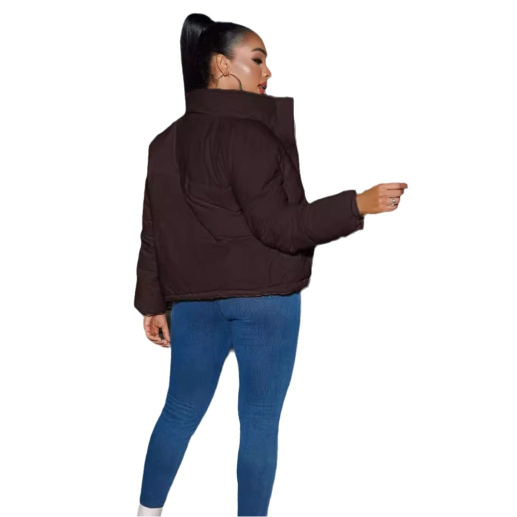 Damen Steppjacke mit hochabschließendem Kragen und figurbetontem Schnitt EB
