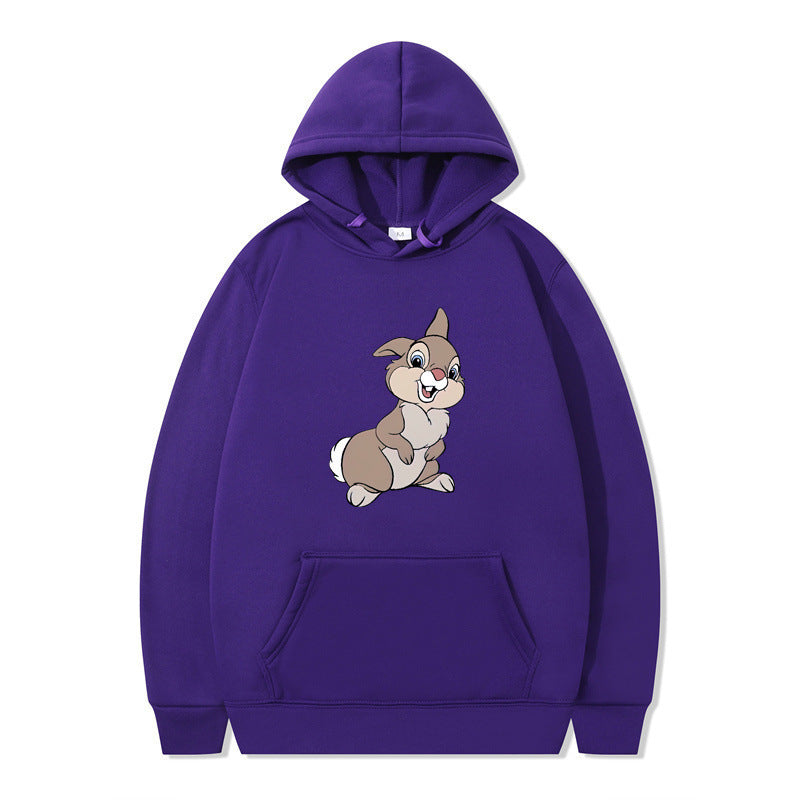 Damen Kapuzenpullover mit niedlichem Hasen-Design und bequemen Kängurutaschen EB