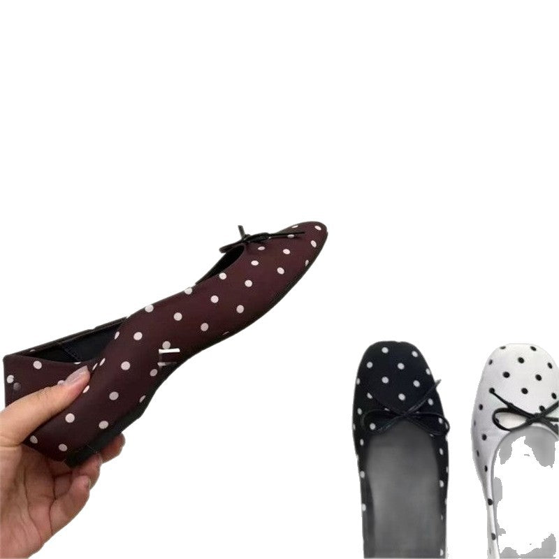 Damen Ballerinas mit verspielt gepunktetem Design und zarter Schleifenverzierung EB