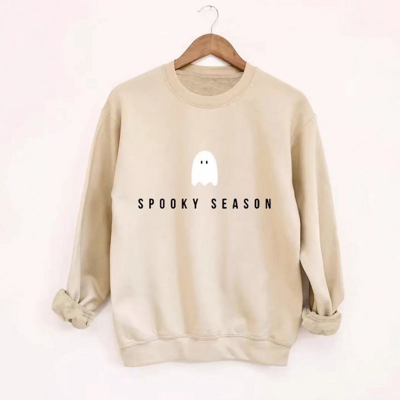 Unisex nan lässiges Halloween Sweatshirt mit Gespenst-Print und Oversize-Schnitt EB