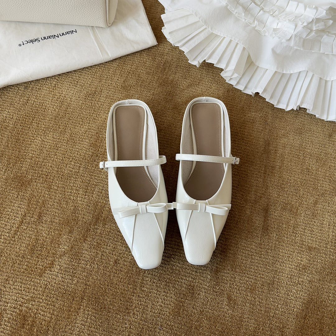 Damen Elegante Slingback-Ballerinas mit modischem Riemchen und luxuriösem Glanz EB