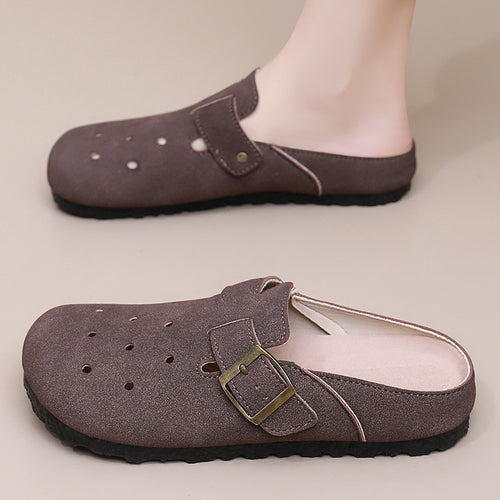 Damen nan lässiger Clog-Slipper mit verstellbarer Schnalle und ergonomischem Komfortfußbett EB