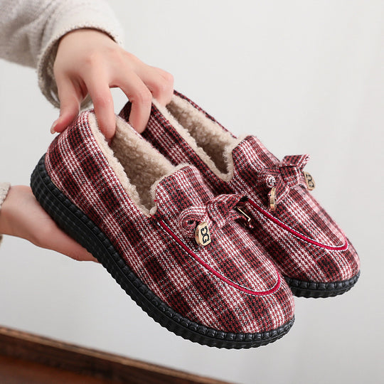 Damen Hausschuh-Slipper mit kuscheligem Kunstfell-Innenfutter EB